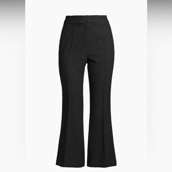 NWT Milly Black Bouclé Flared Cropped‎ Ankle Dress Pants Size 8 - Picture 12 of 12